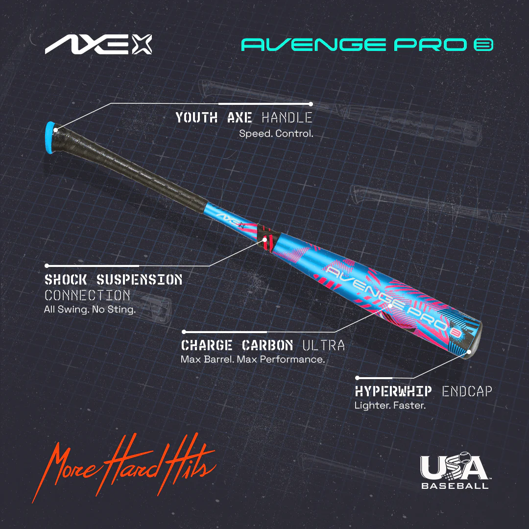 Axe Avenge Pro 3 USA Baseball Bat -10 | Standard Handle - Image 7