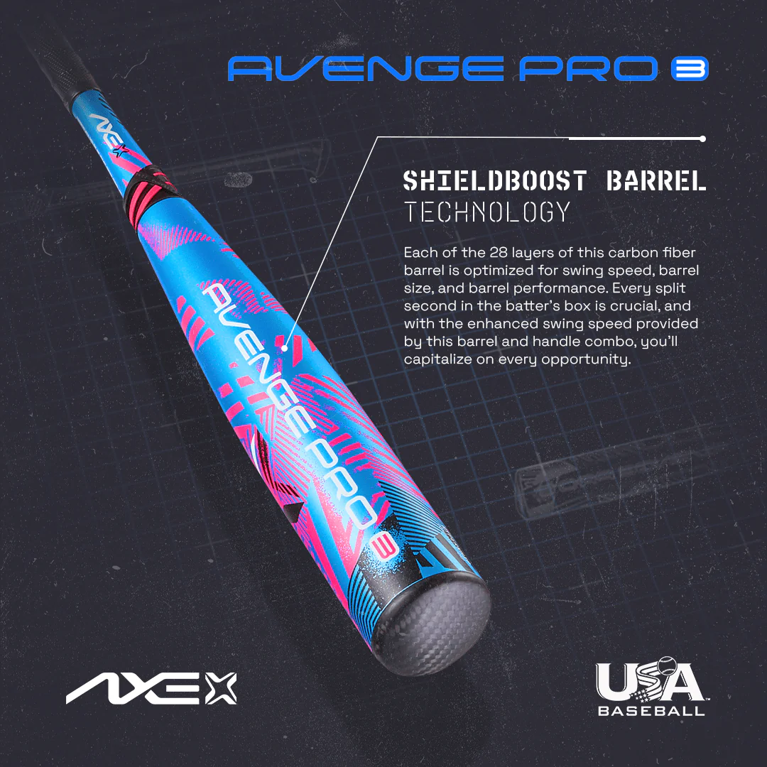 Axe Avenge Pro 3 USA Baseball Bat -10 | Standard Handle - Image 8