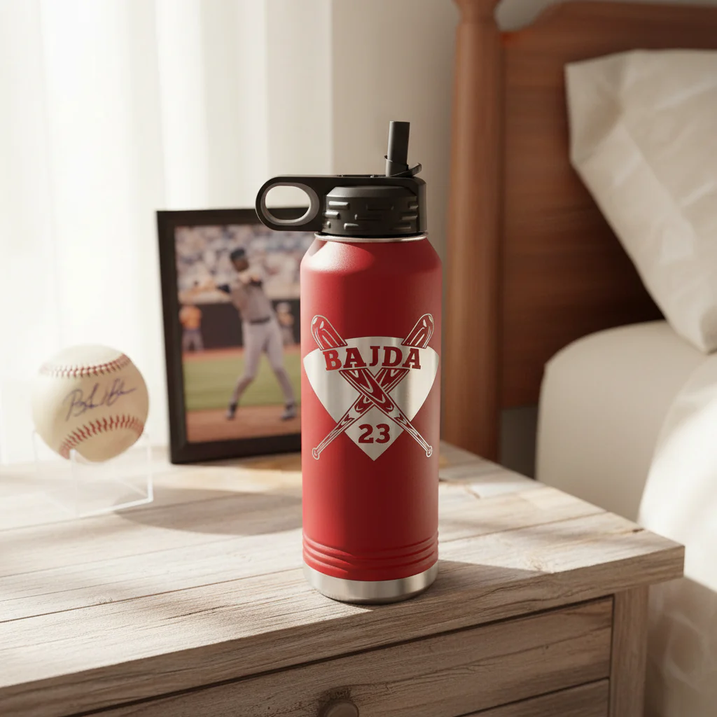 Custom Baseball Water Bottle - Image 3