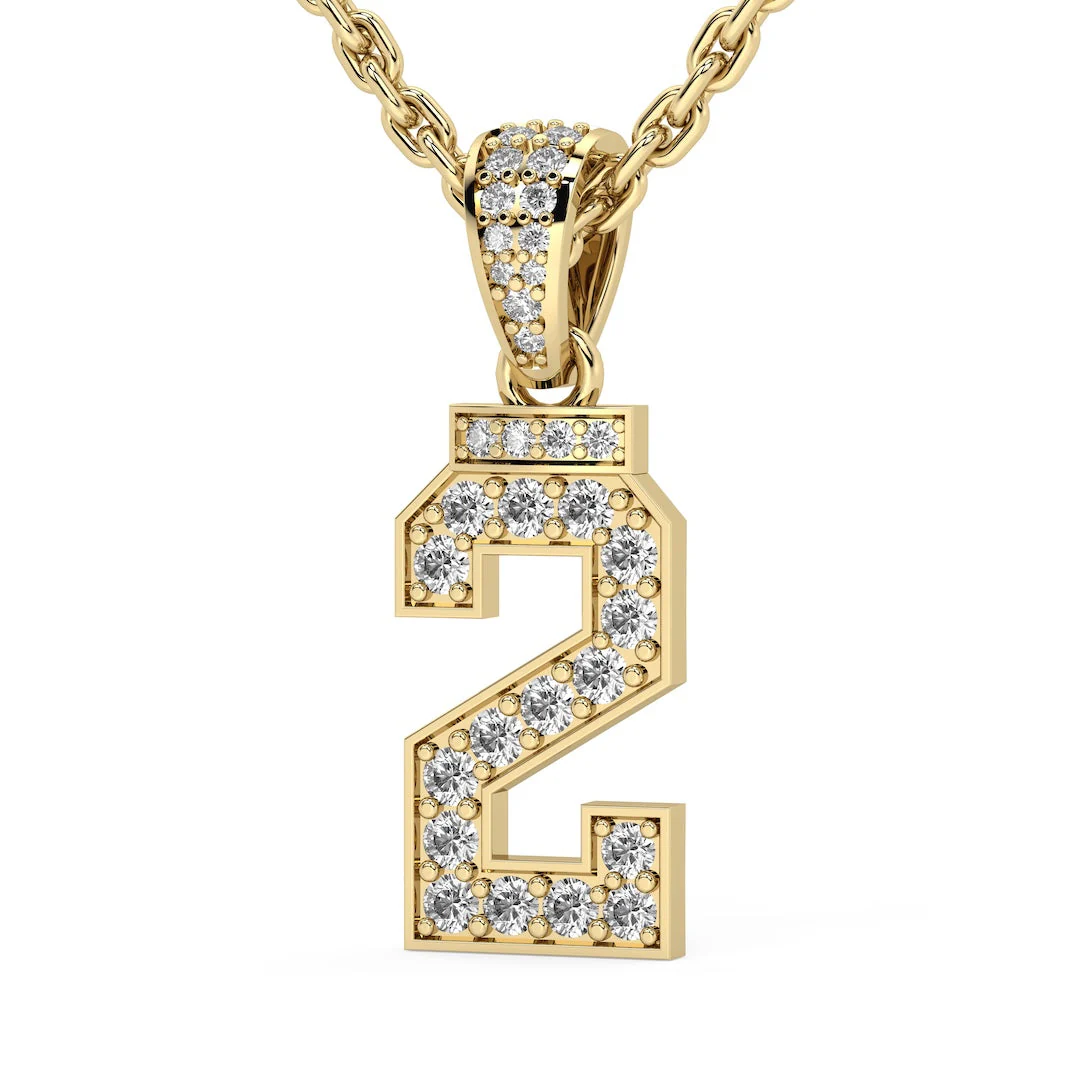 Diamond Studded Custom Number Necklace - Image 6