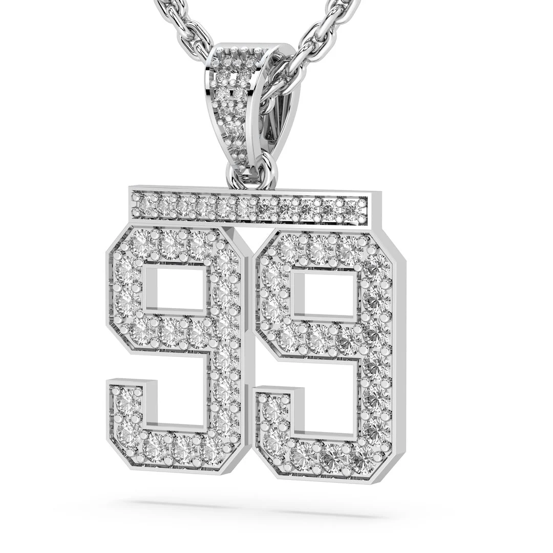 Diamond Studded Custom Number Necklace - Image 8