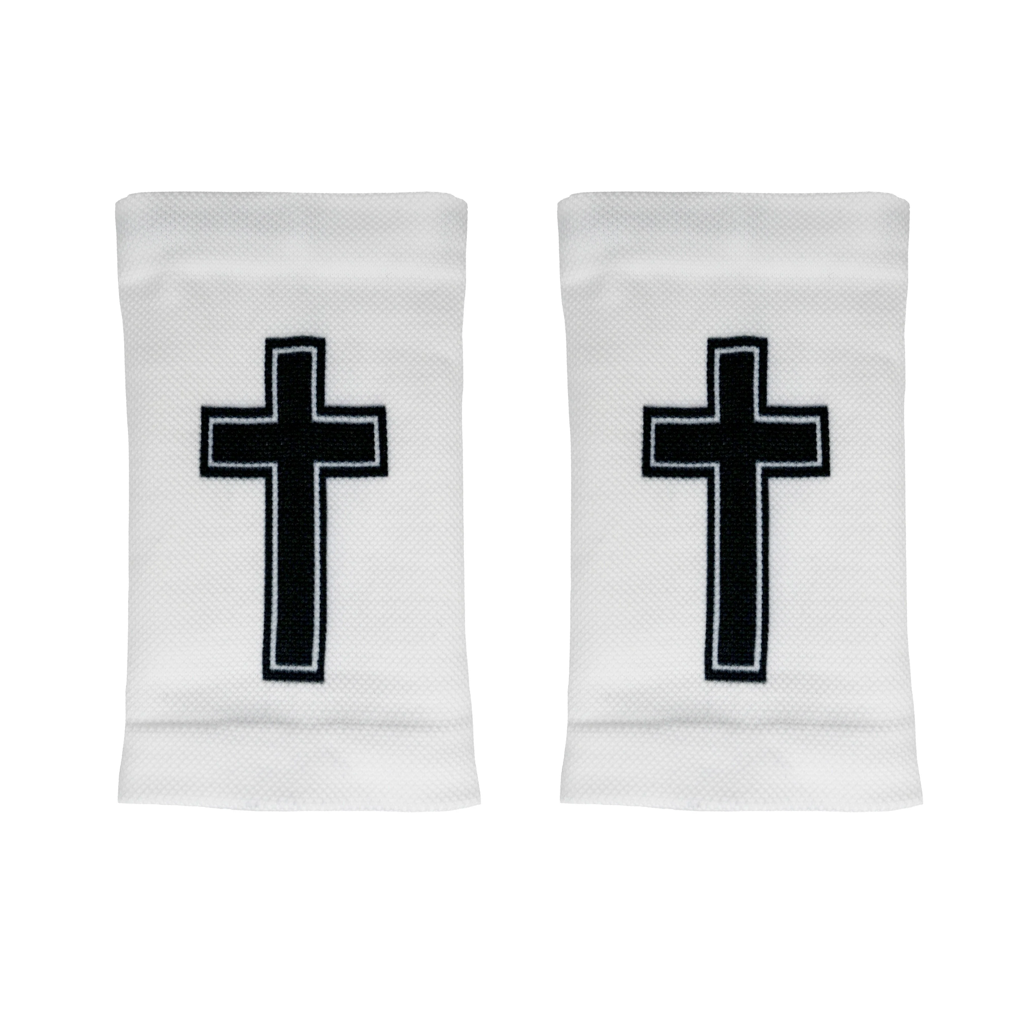 Faith Cross White Wrist Support Sleeves - Image 2