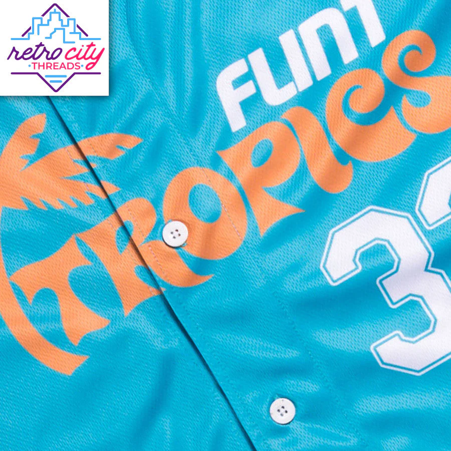 Flint Tropics Semi-Pro Jackie Moon Baseball Jersey - Image 6