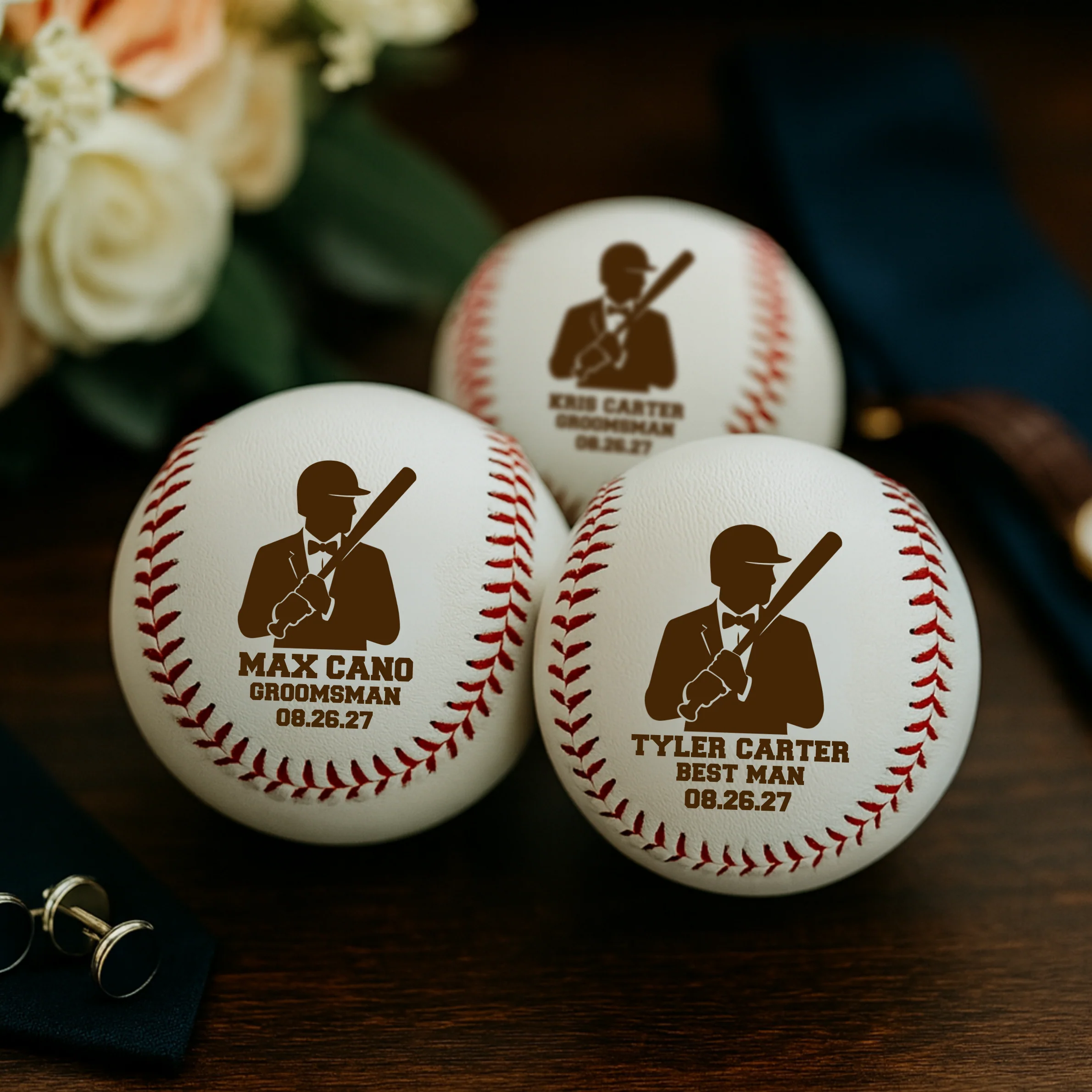 Groomsmen Personalized Baseball - Image 2