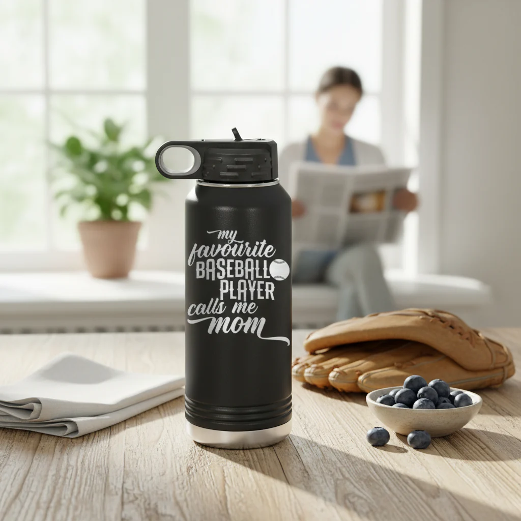 Mom's MVP on the Diamond 32 Oz Water Bottle - Image 3