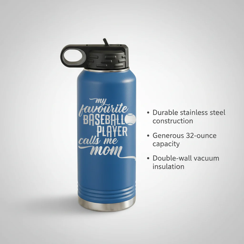 Mom's MVP on the Diamond 32 Oz Water Bottle - Image 4