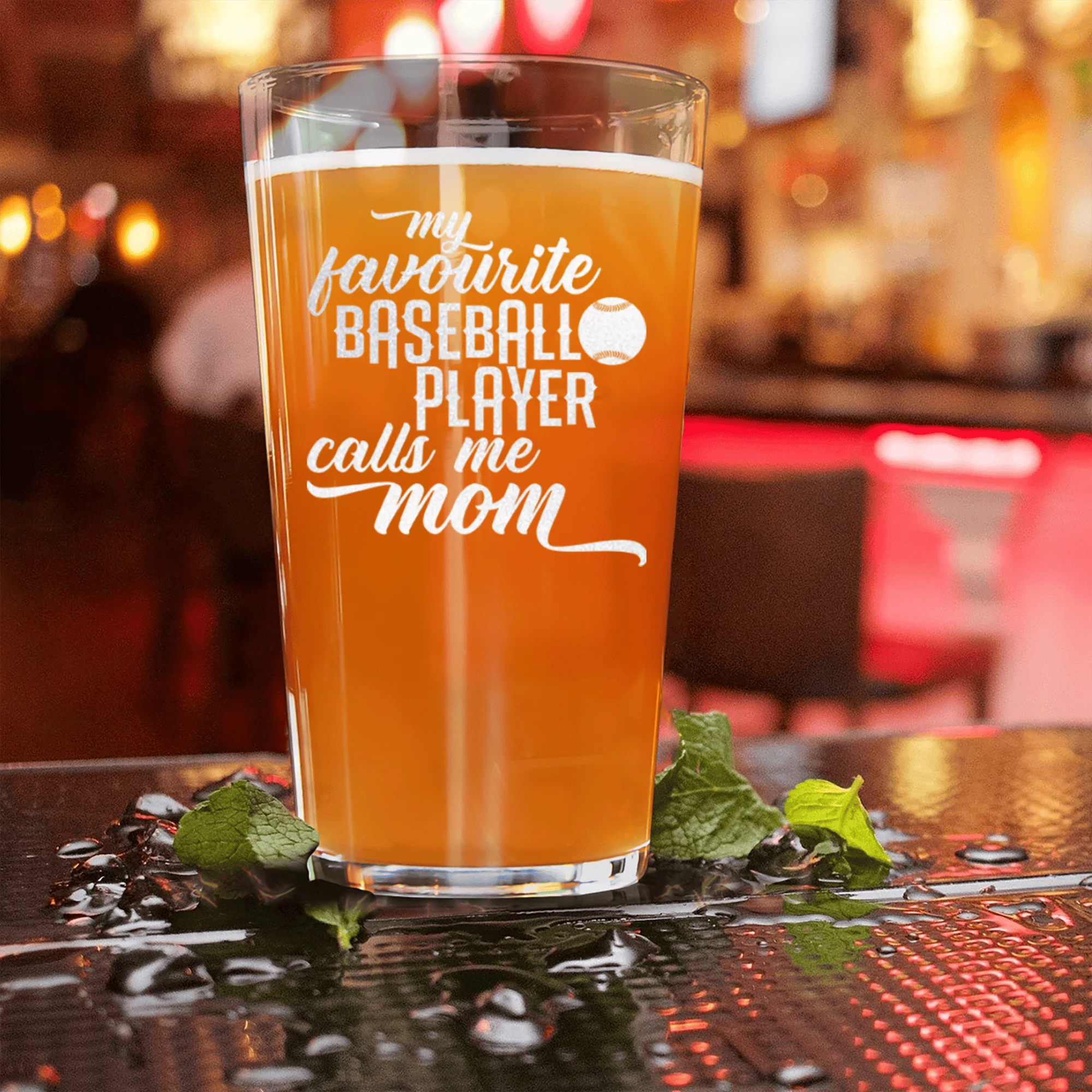 Moms MVP On The Diamond Pint Glass - Image 2