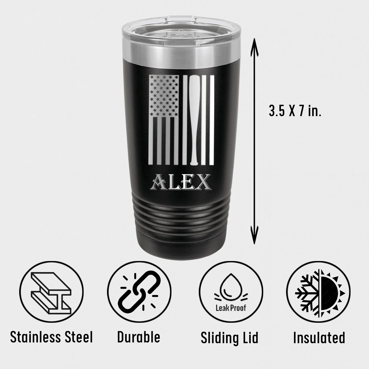 Patriotic Baseball Pride Tumbler - Image 5