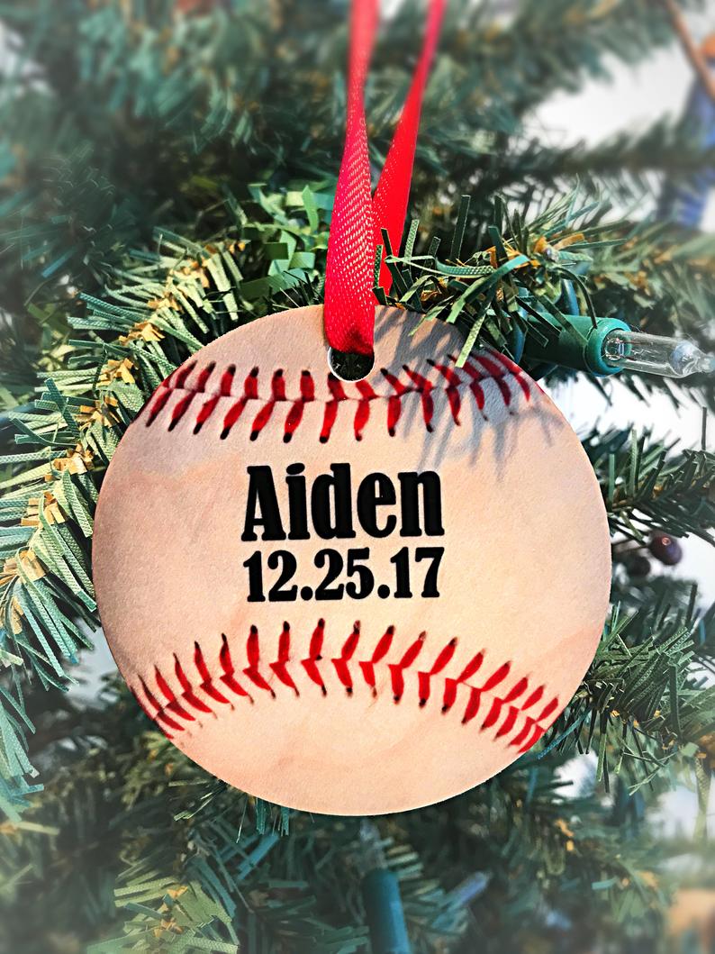 Personalized Baseball Ornament - Image 3