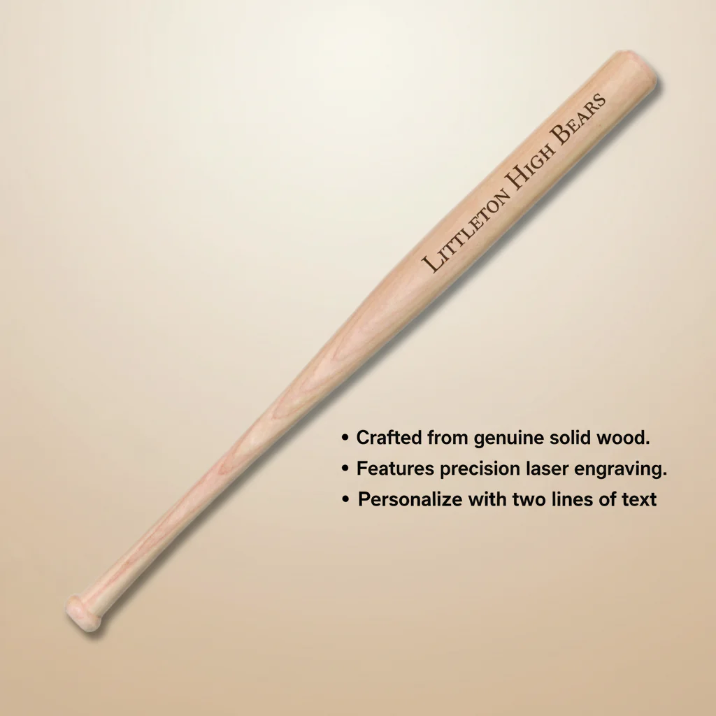 Engraved Wooden Mini Bat - Image 3