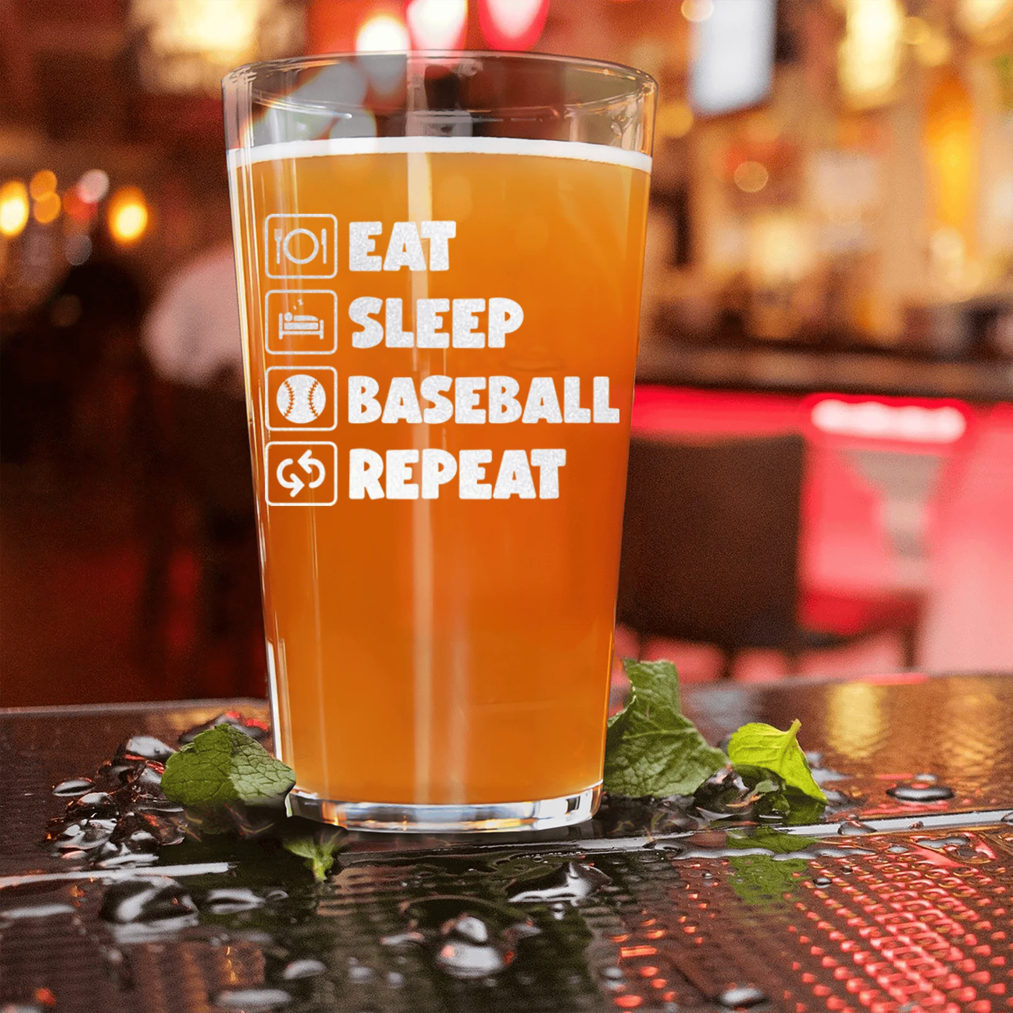 The Baseball Routine Pint Glass - Image 2